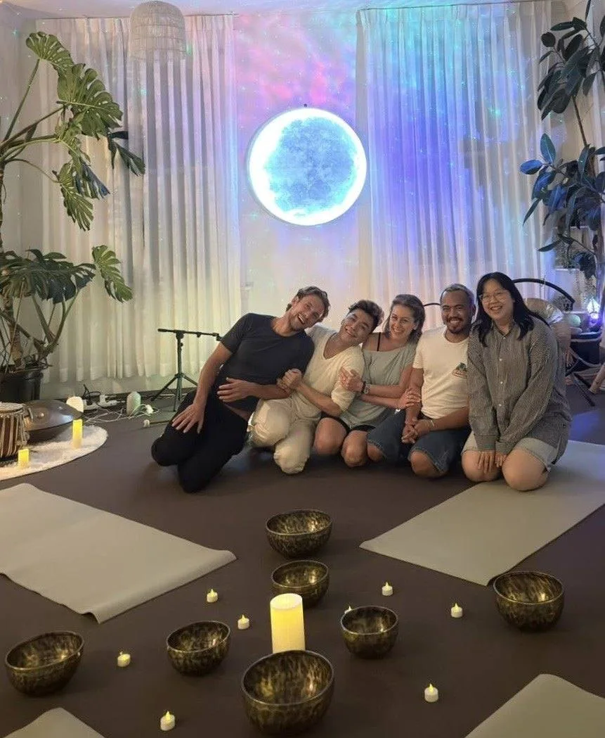 Smiling group after a Mystic Wellness sound gathering
