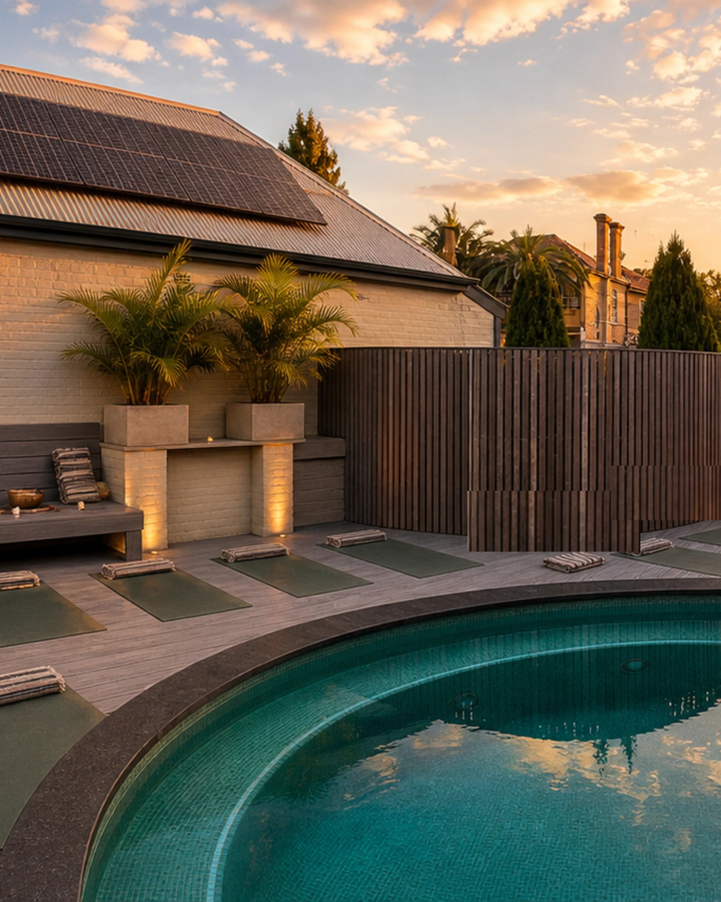 Mystic Wellness outdoor pool and terrace at the Mystic Spa and Wellness Petersham destination